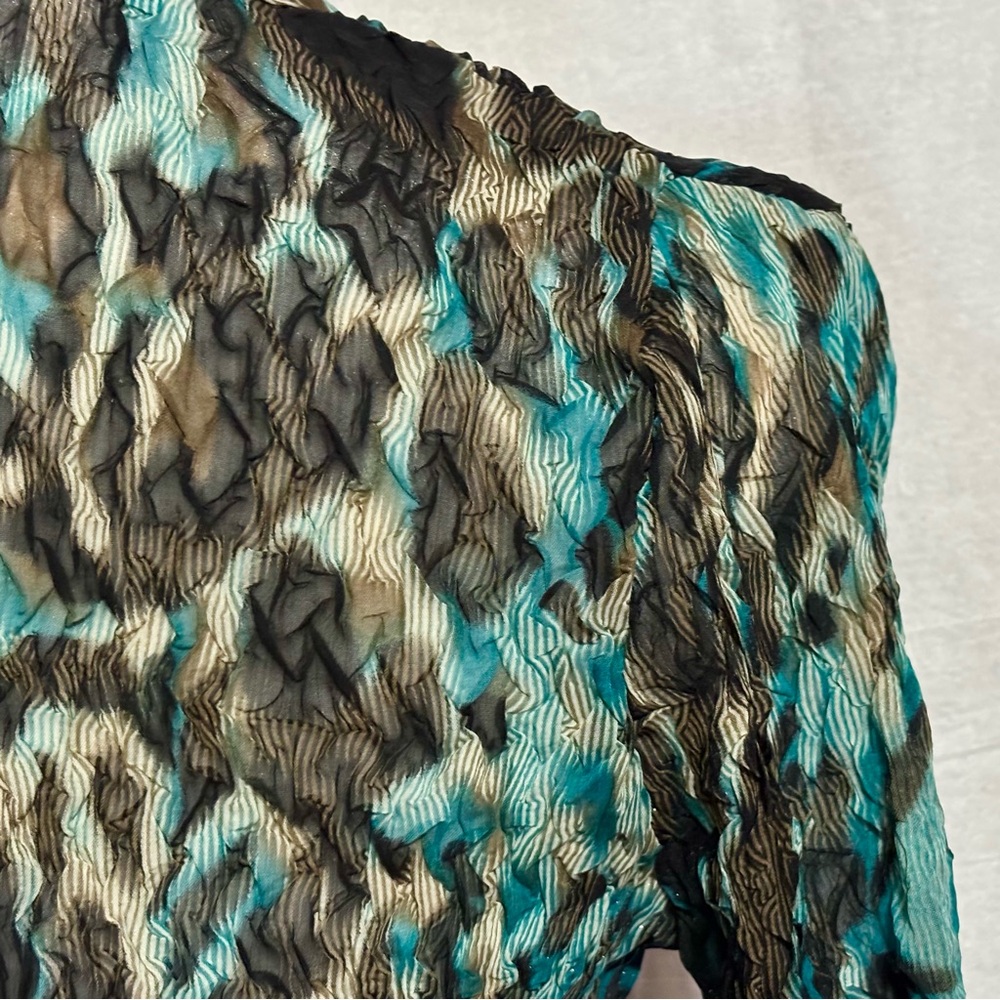 Alberto Makali Ruffled Long Sleeve Button Up Blouse Size M - Picture 7 of 12